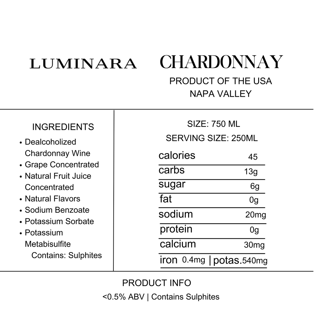 Luminara Chardonnay Napa Valley - Non Alcoholic Chardonnay