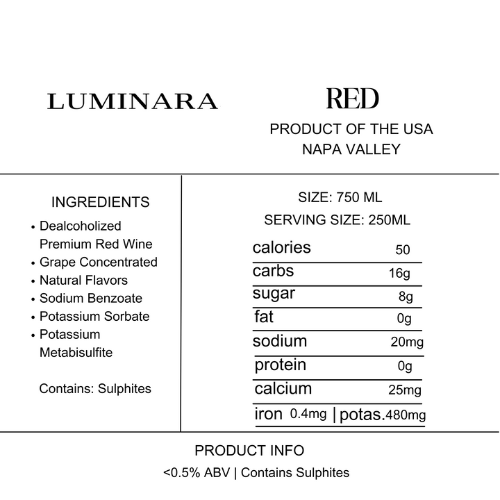 Luminara Red Napa Valley - Non Alcoholic Red