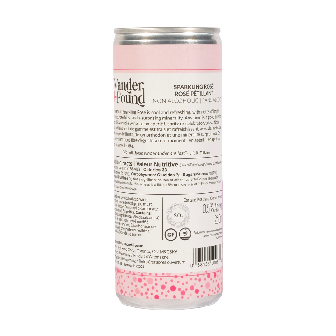 Wander + Found Sparkling Rosé - 250ml Single Serve Can | 4-pack